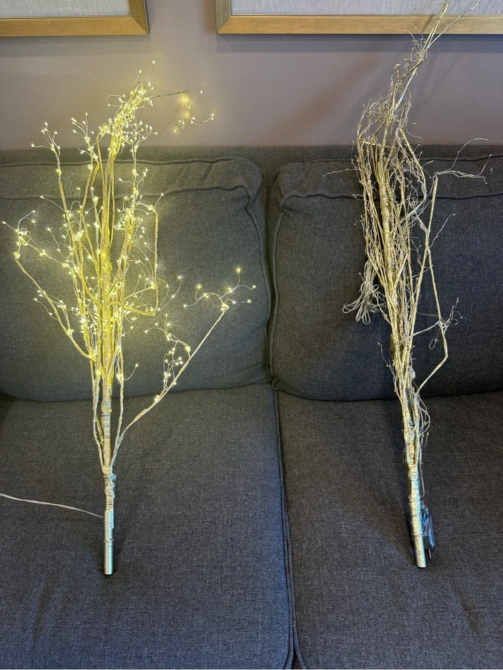 2-Gold LED Decorative Branches - Home Accents
